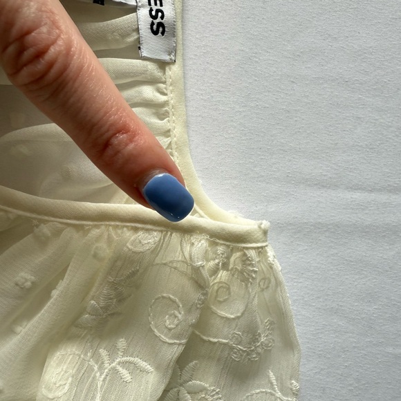 Express Cream Ruffle Blouse - Picture 8 of 9